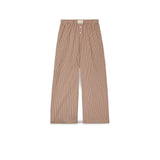 MC2 SAINT BARTH Pantaloni donna Doha in popeline a righe Marrone Bianco