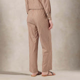 MC2 SAINT BARTH Pantaloni donna Doha in popeline a righe Marrone Bianco