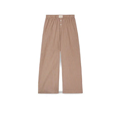 MC2 SAINT BARTH Pantaloni donna Doha in popeline a righe Marrone Bianco