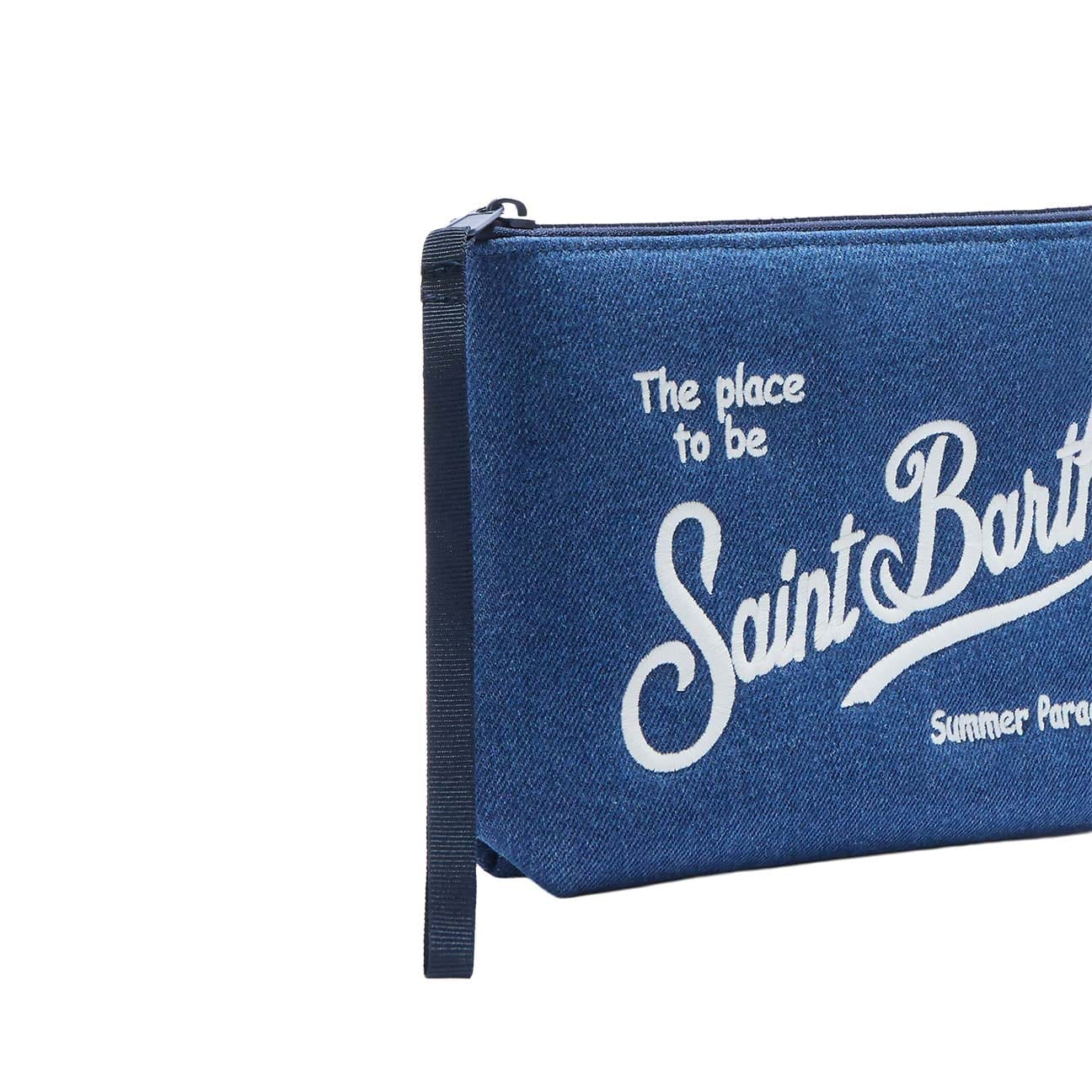 MC2 SAINT BARTH Pochette Aline effetto Denim Blue