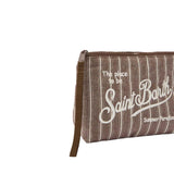 MC2 SAINT BARTH Pochette Aline in cotone a righe Marrone