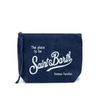 MC2 SAINT BARTH Pochette Aline in lino Blue
