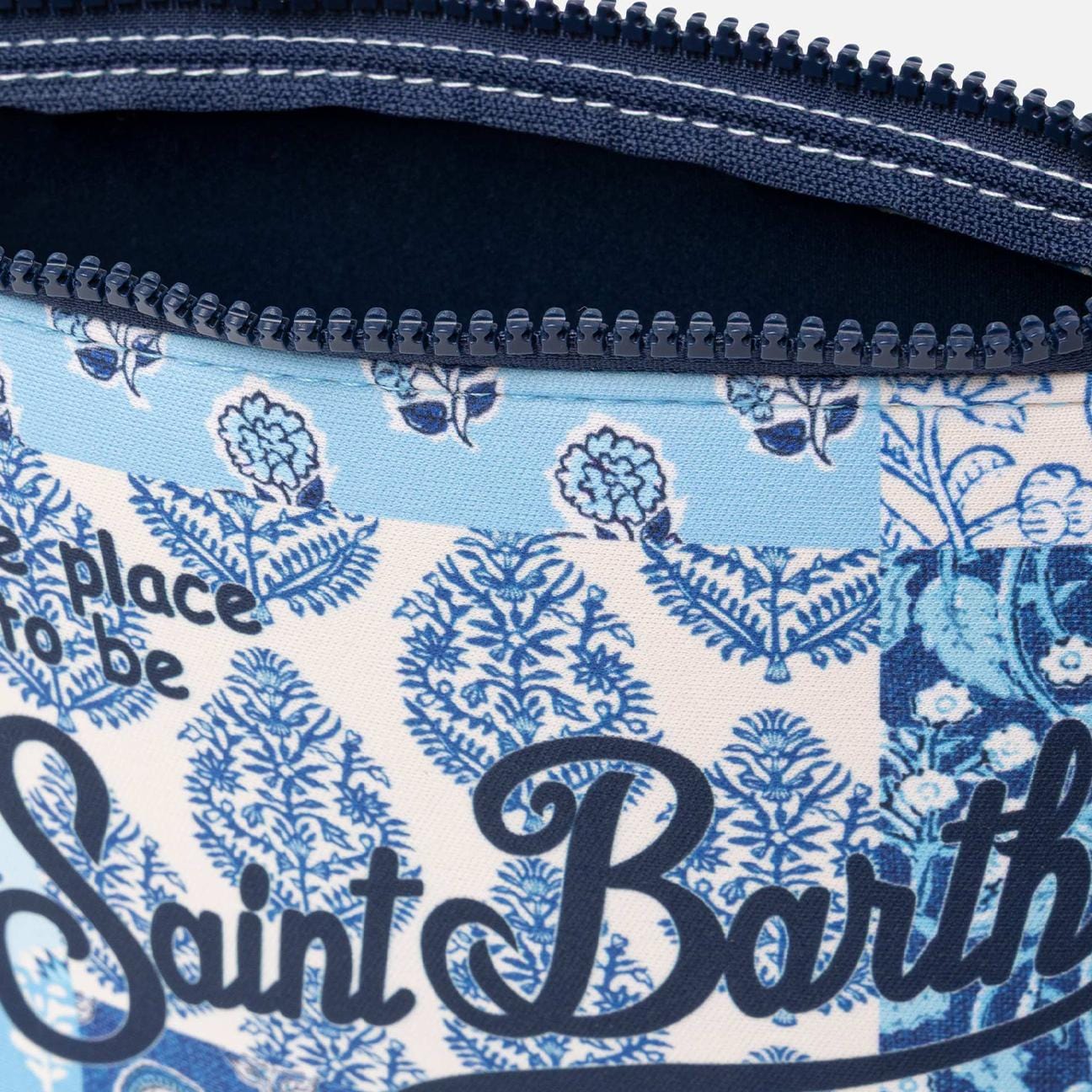 MC2 SAINT BARTH Pochette Aline Patch Floreale Blue