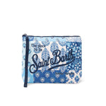 MC2 SAINT BARTH Pochette Aline Patch Floreale Blue