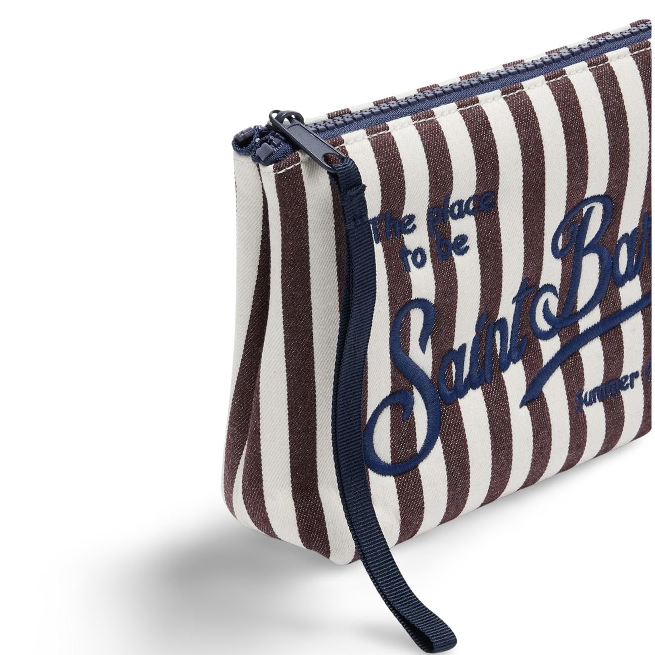 MC2 SAINT BARTH Pochette Aline scuba  effetto Denim Marrone