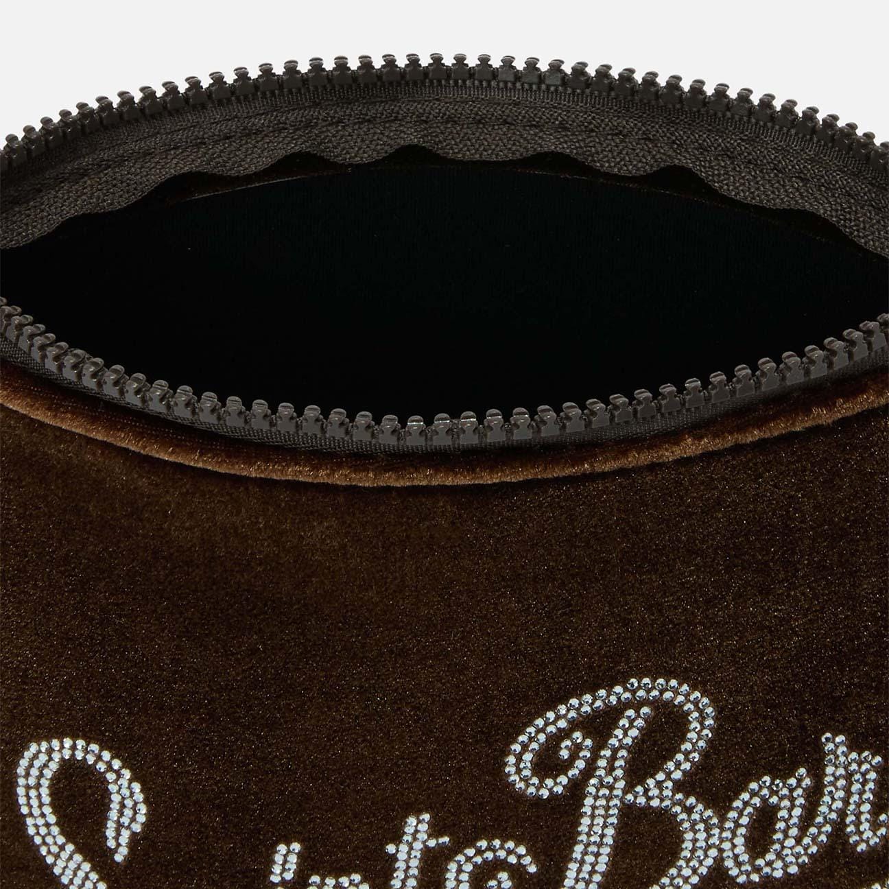 MC2 SAINT BARTH Pochette Aline Velvet Marrone e Strass