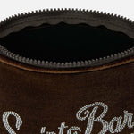 MC2 SAINT BARTH Pochette Aline Velvet Marrone e Strass