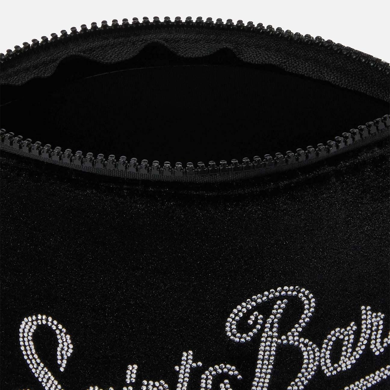 MC2 SAINT BARTH Pochette Aline Velvet Nero e Strass
