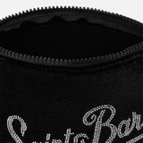 MC2 SAINT BARTH Pochette Aline Velvet Nero e Strass
