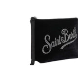 MC2 SAINT BARTH Pochette Aline Velvet Nero e Strass