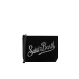 MC2 SAINT BARTH Pochette Aline Velvet Nero e Strass