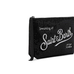 MC2 SAINT BARTH Pochette donna Aline velvet paillettes Nero