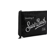 MC2 SAINT BARTH Pochette donna Aline velvet paillettes Nero