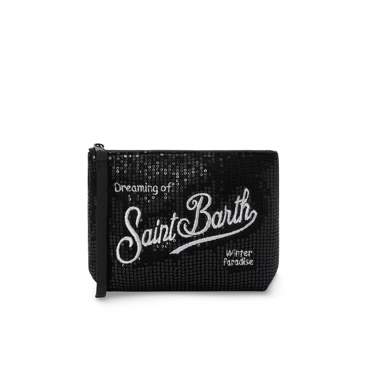 MC2 SAINT BARTH Pochette donna Aline velvet paillettes Nero