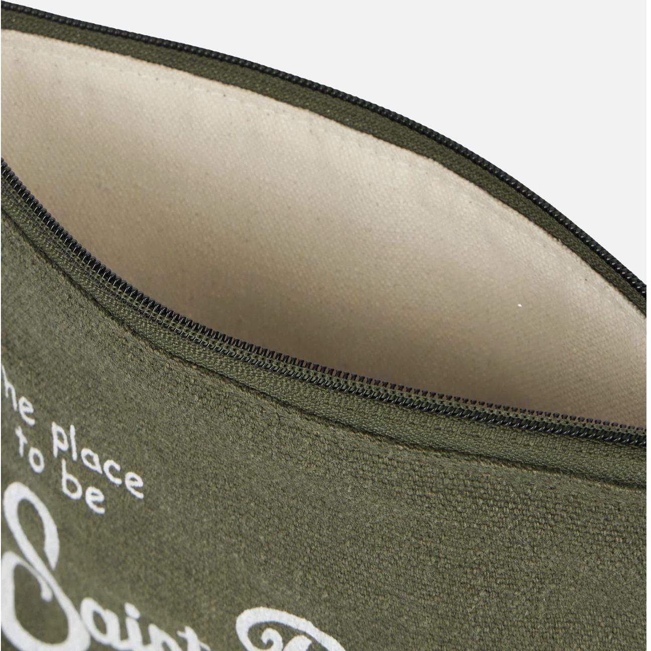 MC2 SAINT BARTH Pochette in lino Aline Verde Militare