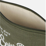 MC2 SAINT BARTH Pochette in lino Aline Verde Militare