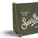 MC2 SAINT BARTH Pochette in lino Aline Verde Militare