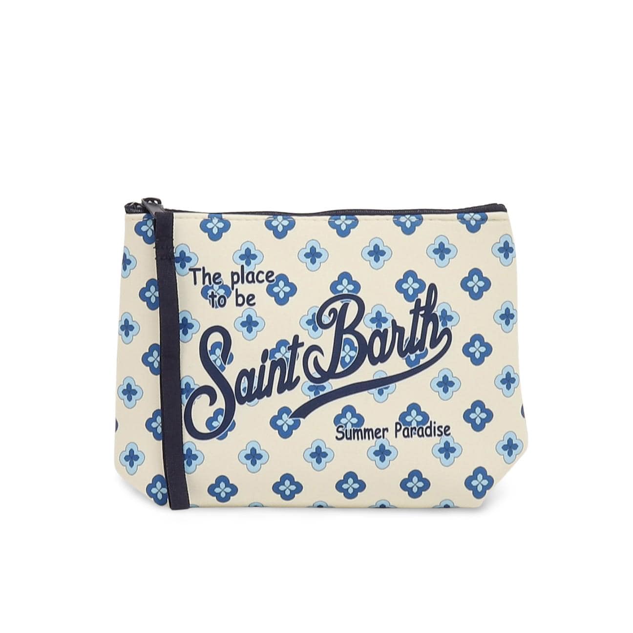 MC2 SAINT BARTH Pochette scuba Aline Flower Tie Bianco
