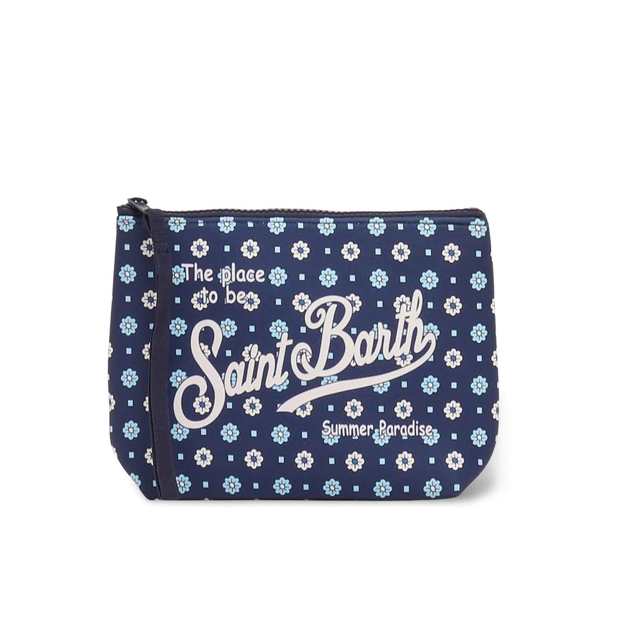 MC2 SAINT BARTH Pochette scuba Aline Flower Tie Blue