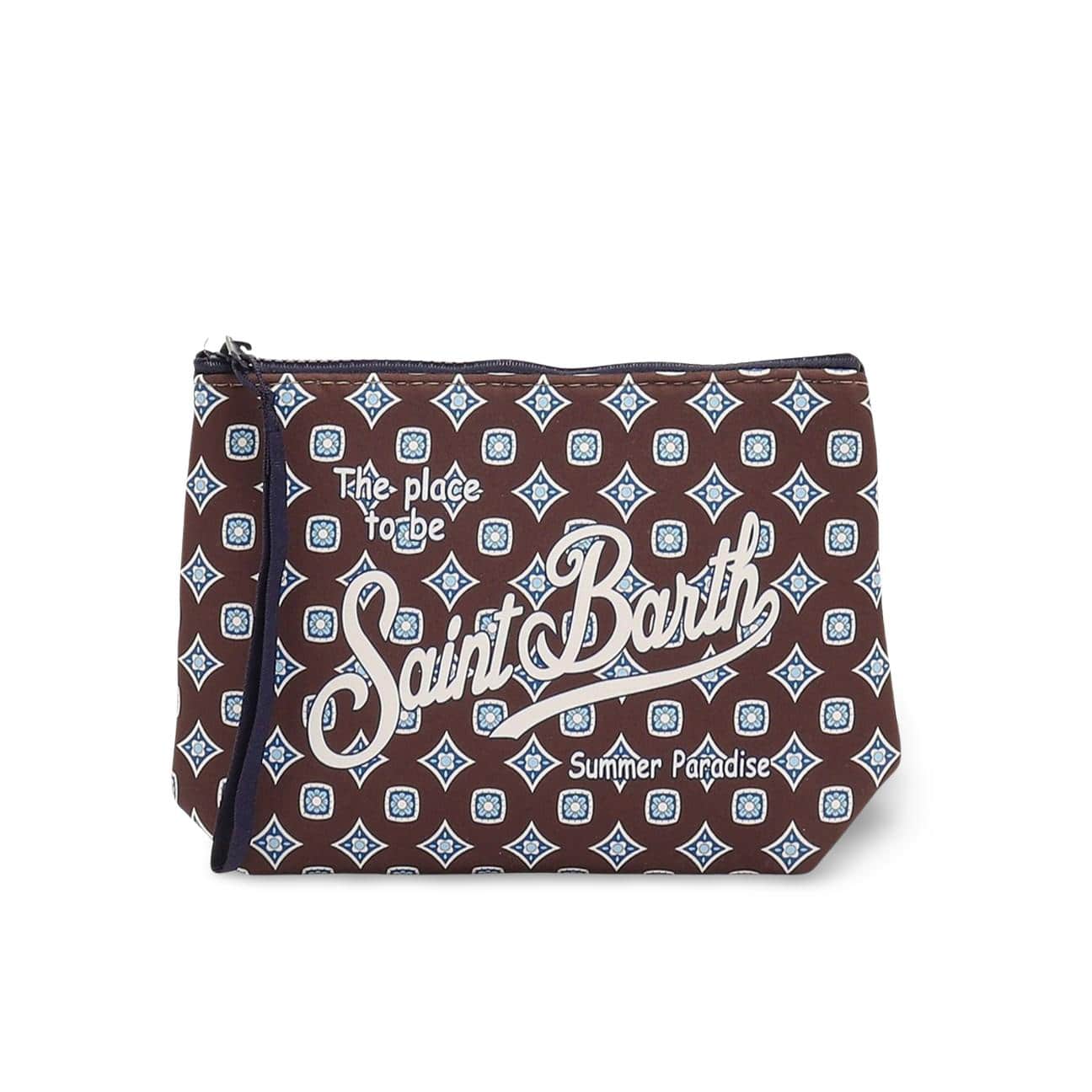 MC2 SAINT BARTH Pochette scuba Aline Flower Tie Marrone