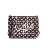 MC2 SAINT BARTH Pochette scuba Aline Flower Tie Marrone