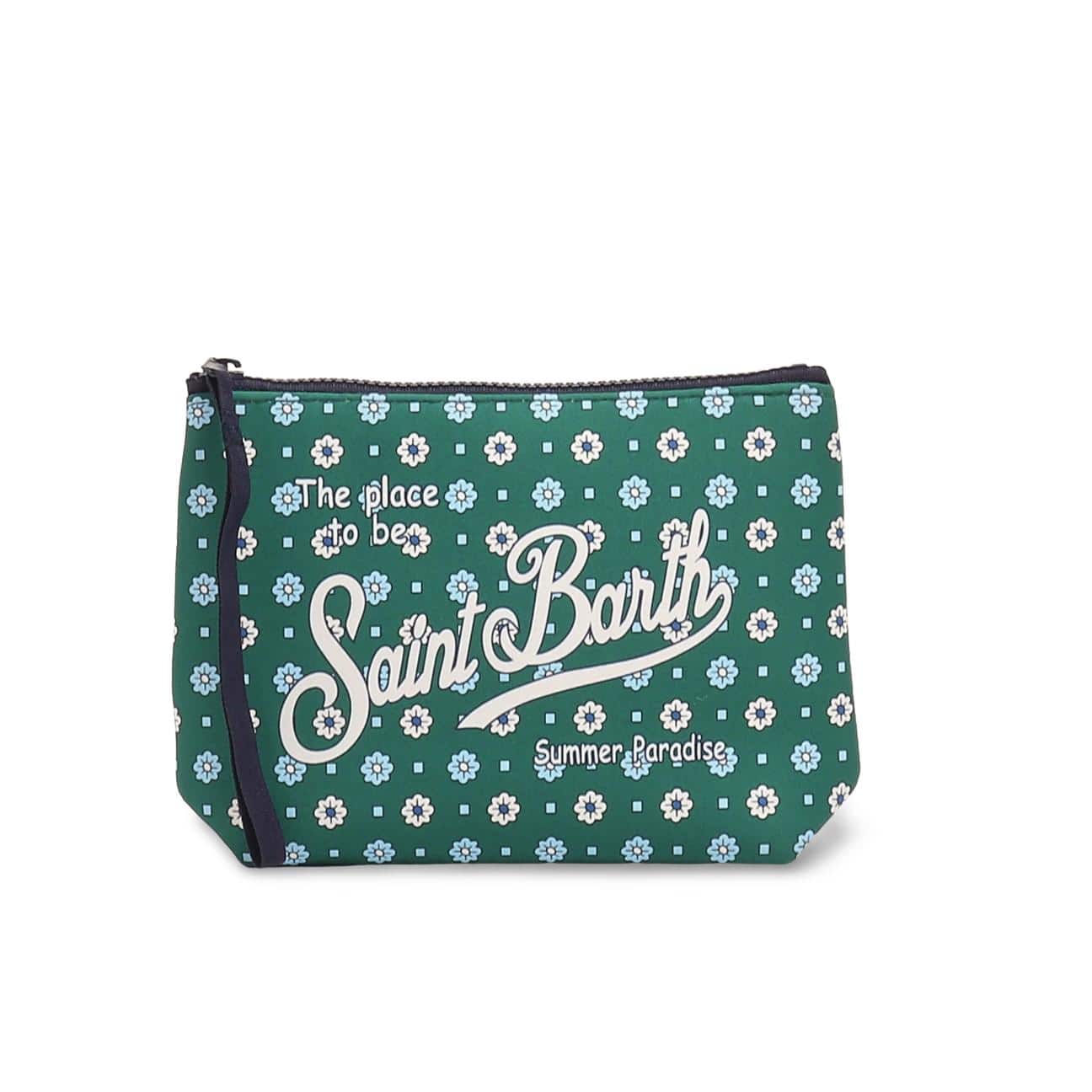MC2 SAINT BARTH Pochette scuba Aline Flower Tie Verde