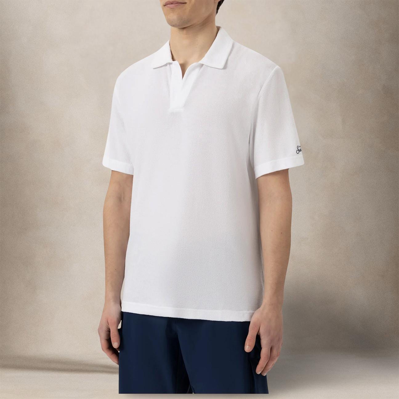 MC2 SAINT BARTH Polo uomo Jeremy in spugna Bianco