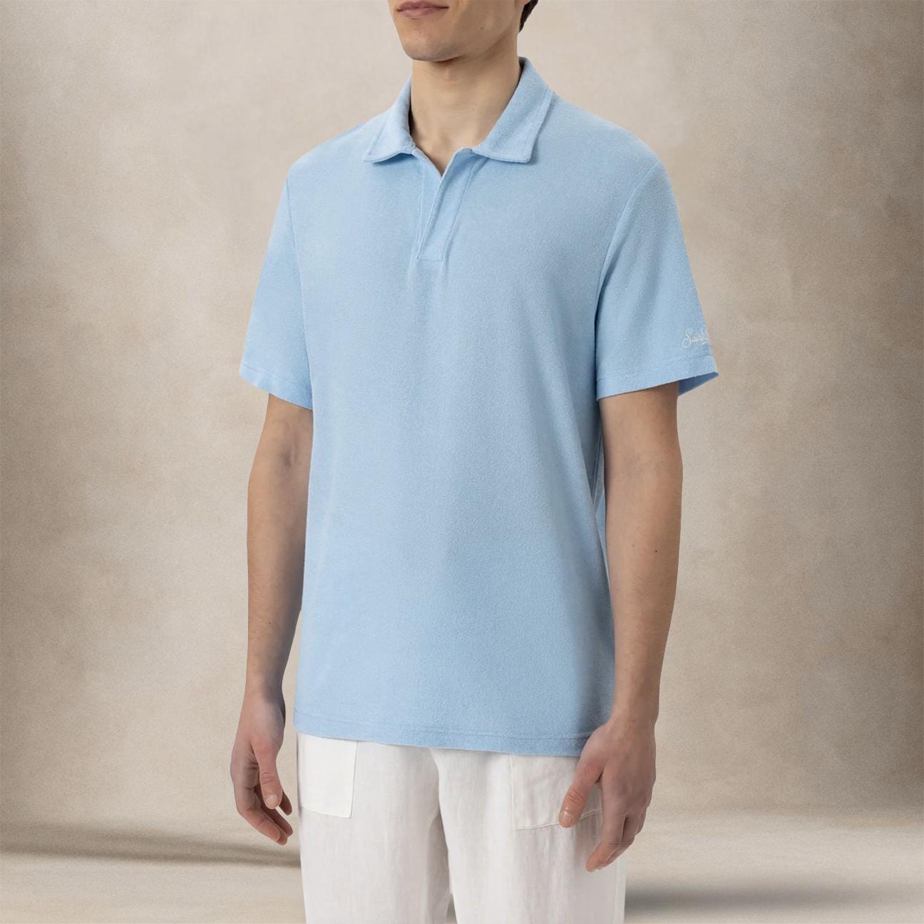 MC2 SAINT BARTH Polo uomo Jeremy in spugna L. Blue