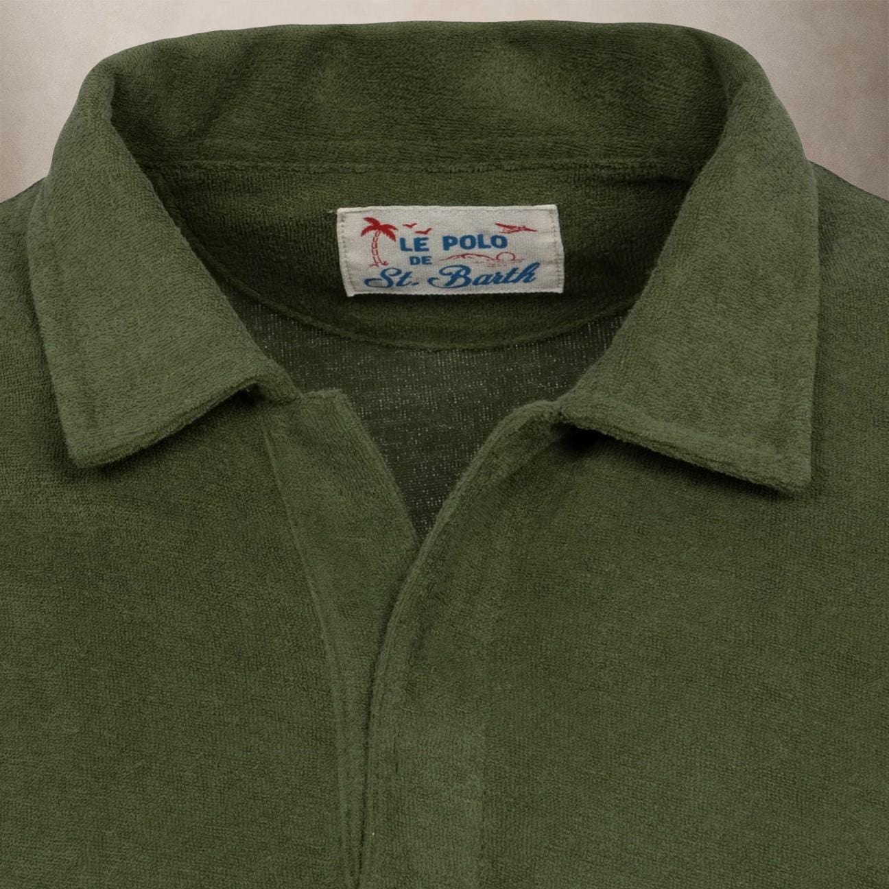 MC2 SAINT BARTH Polo uomo Jeremy in spugna Verde Militare