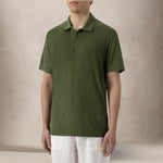 MC2 SAINT BARTH Polo uomo Jeremy in spugna Verde Militare