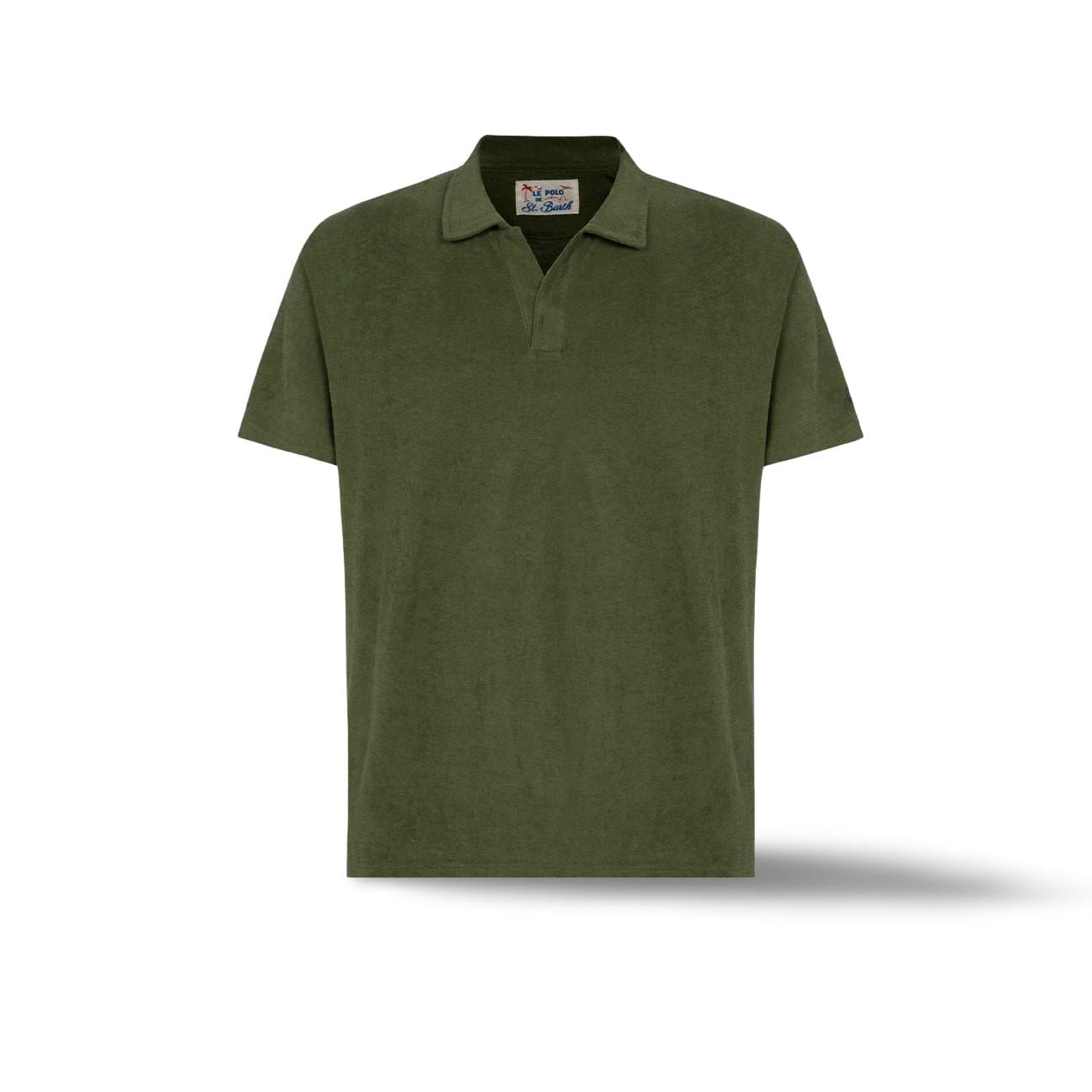 MC2 SAINT BARTH Polo uomo Jeremy in spugna Verde Militare