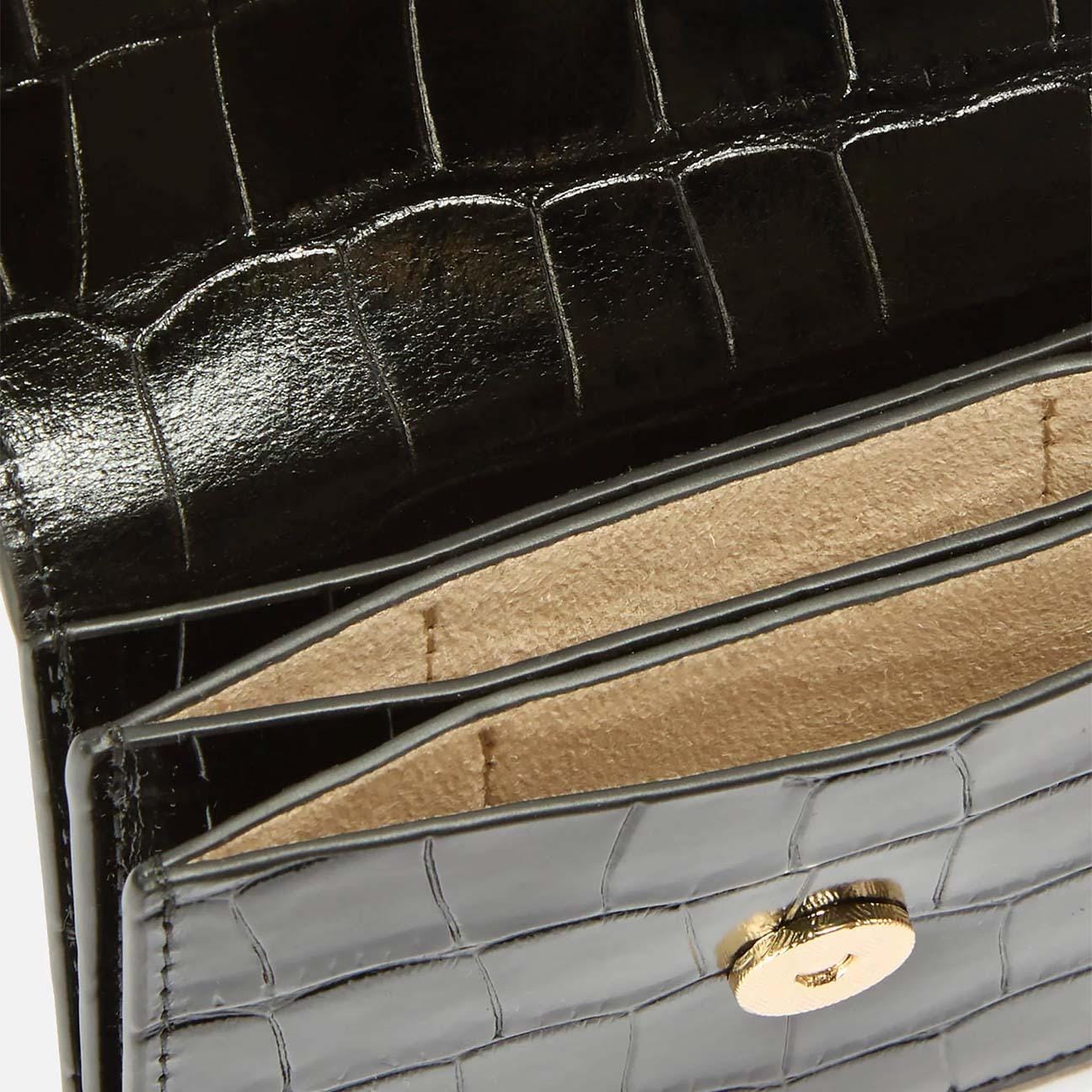 MC2 SAINT BARTH Portacarte in pelle stampa cocco Nero