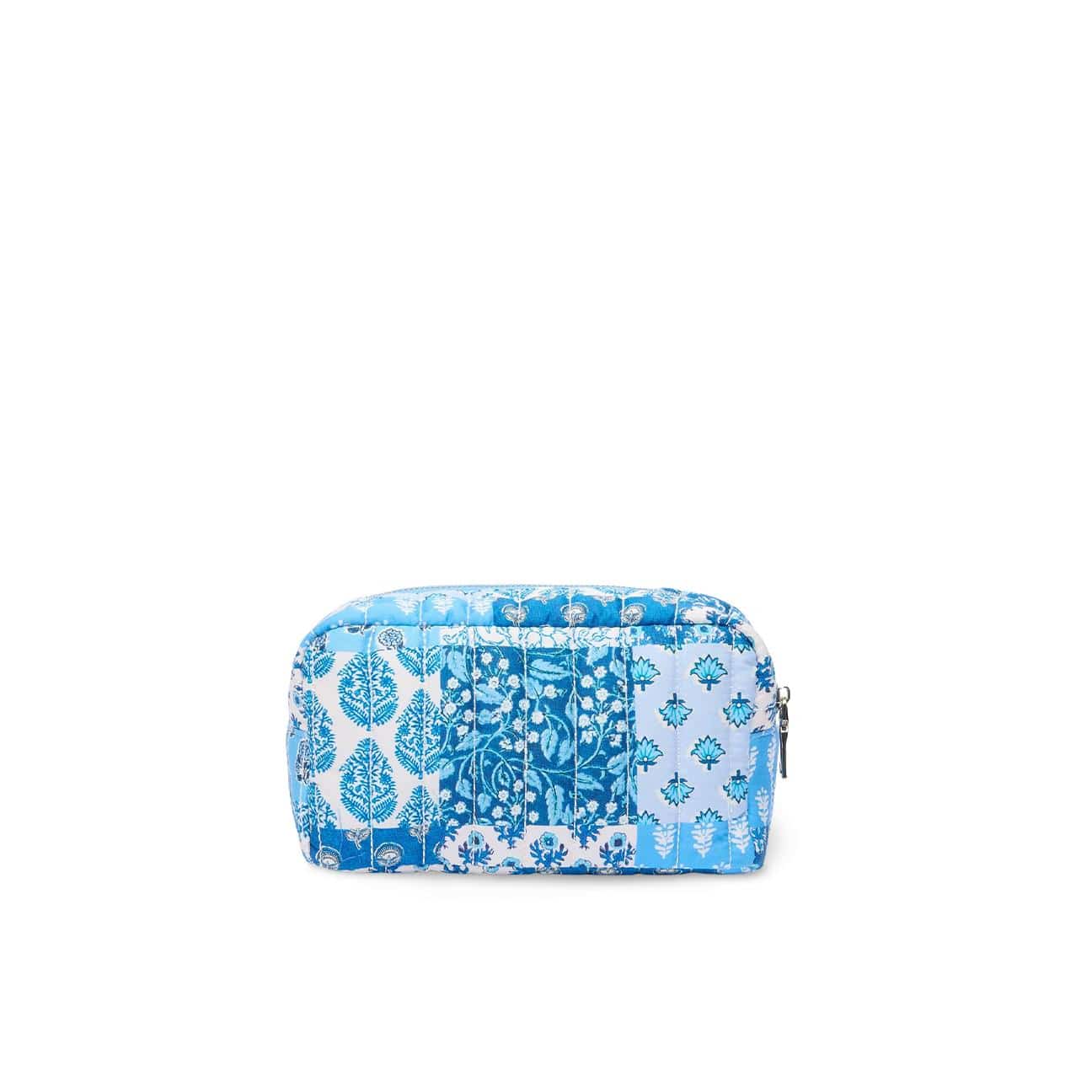 MC2 SAINT BARTH Soft Pouch trapuntata Fiori Blue