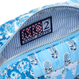 MC2 SAINT BARTH Soft Pouch trapuntata Fiori Blue