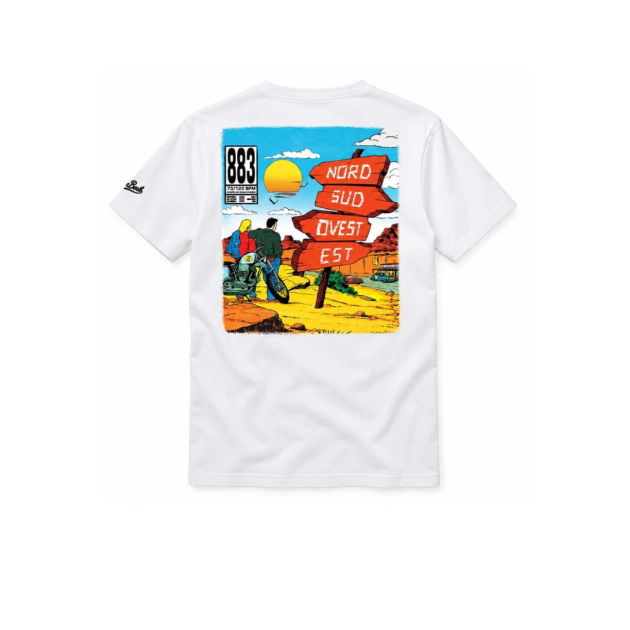 MC2 SAINT BARTH T-Shirt Arnott Special Edition 883 Nord Sud Ovest Bianco