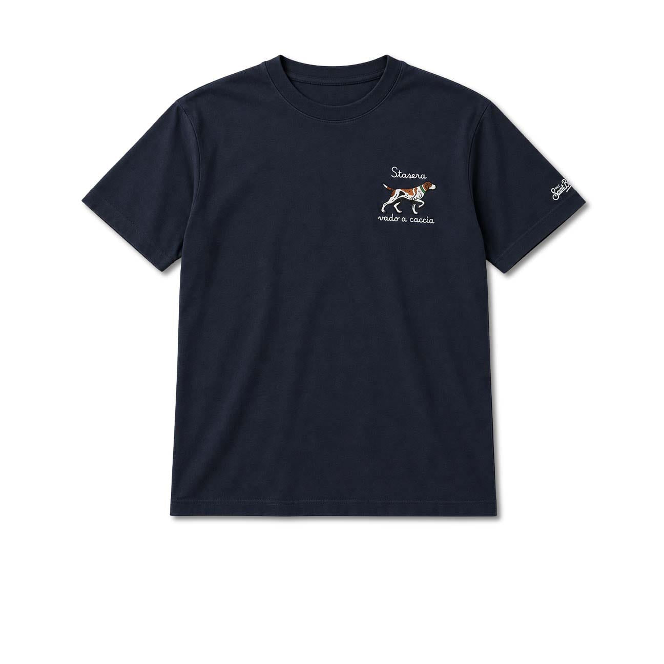 MC2 SAINT BARTH T-Shirt uomo Arnott Cane da Caccia Blue