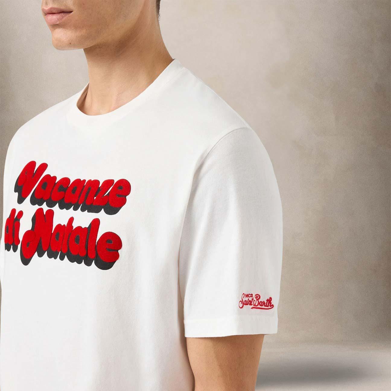 MC2 SAINT BARTH T-Shirt uomo Arnott Vacanze di Natale logo Bianco