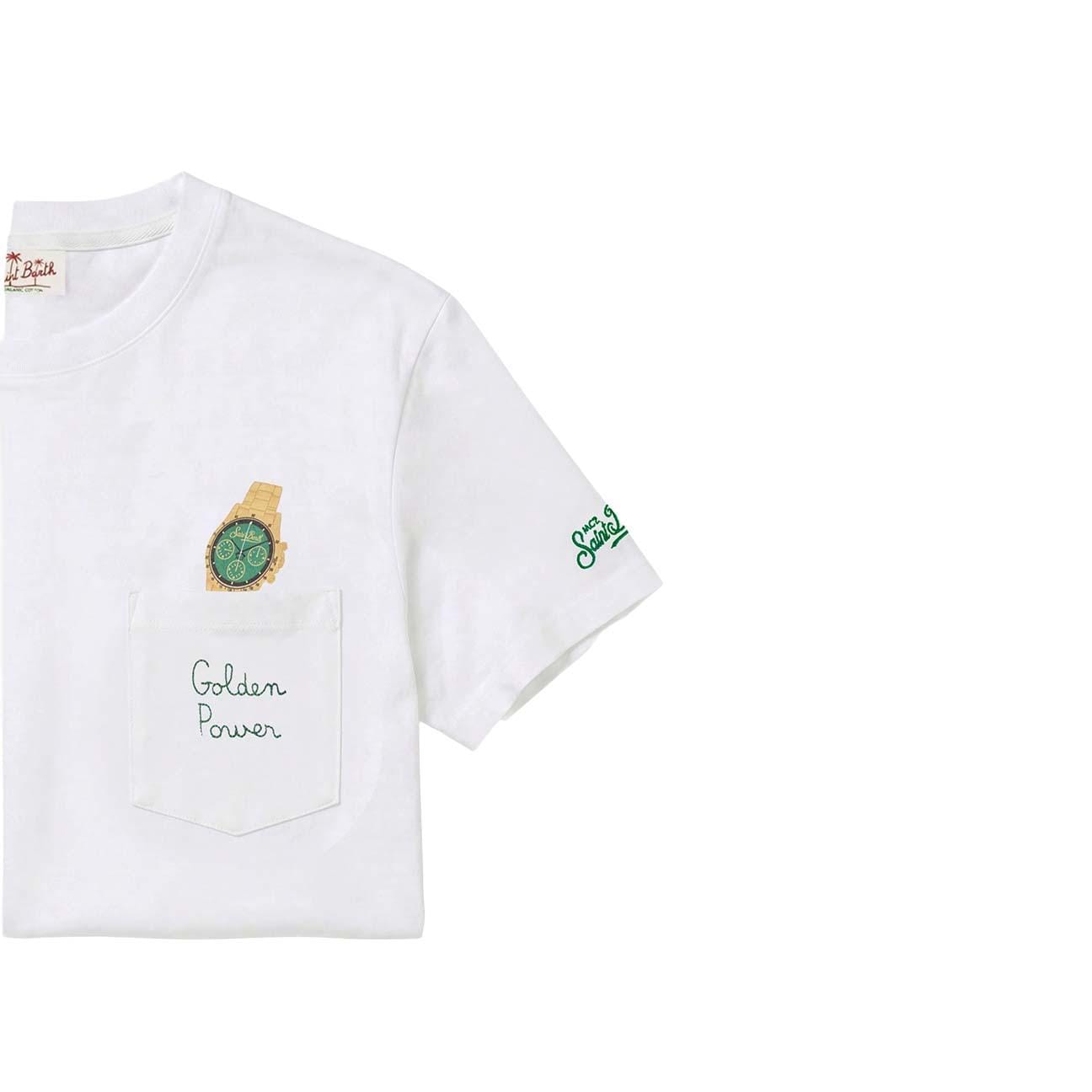 MC2 SAINT BARTH T-Shirt uomo Autrin Golden Power Bianco