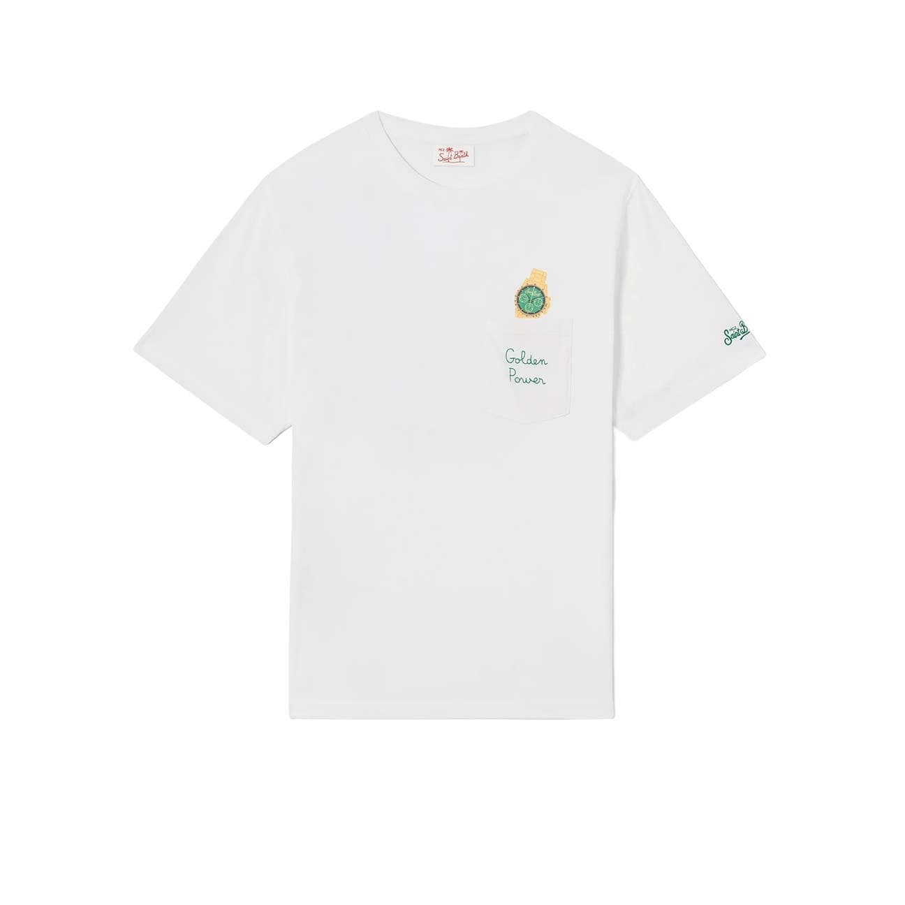 MC2 SAINT BARTH T-Shirt uomo Autrin Golden Power Bianco