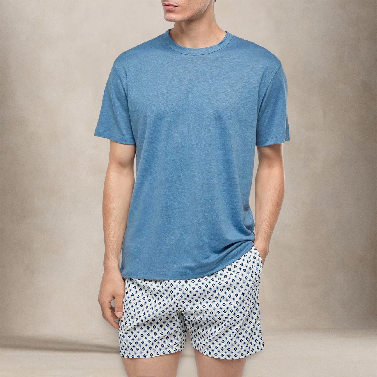 MC2 SAINT BARTH T-Shirt uomo Ecstasea in lino Celeste