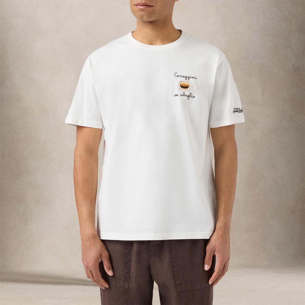 MC2 SAINT BARTH T-Shirt uomo in cotone Correggimi Se Sbaglio Bianco