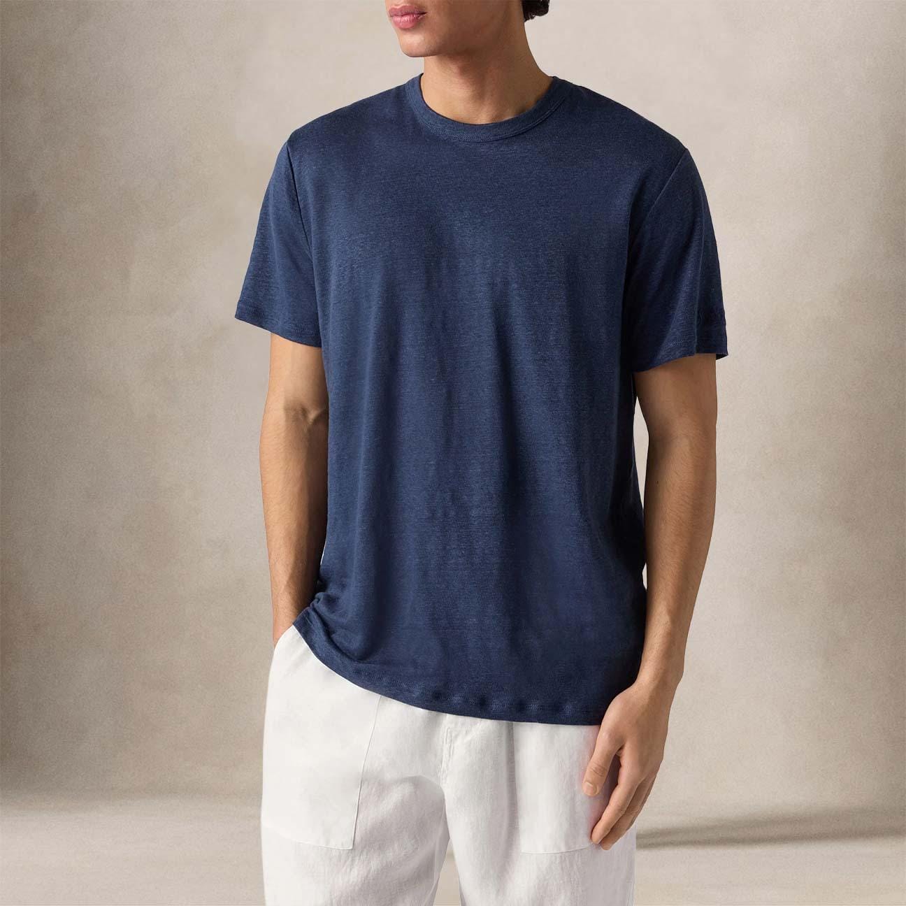 MC2 SAINT BARTH T-Shirt uomo in lino Blue