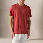MC2 SAINT BARTH T-Shirt uomo in lino Brick Red