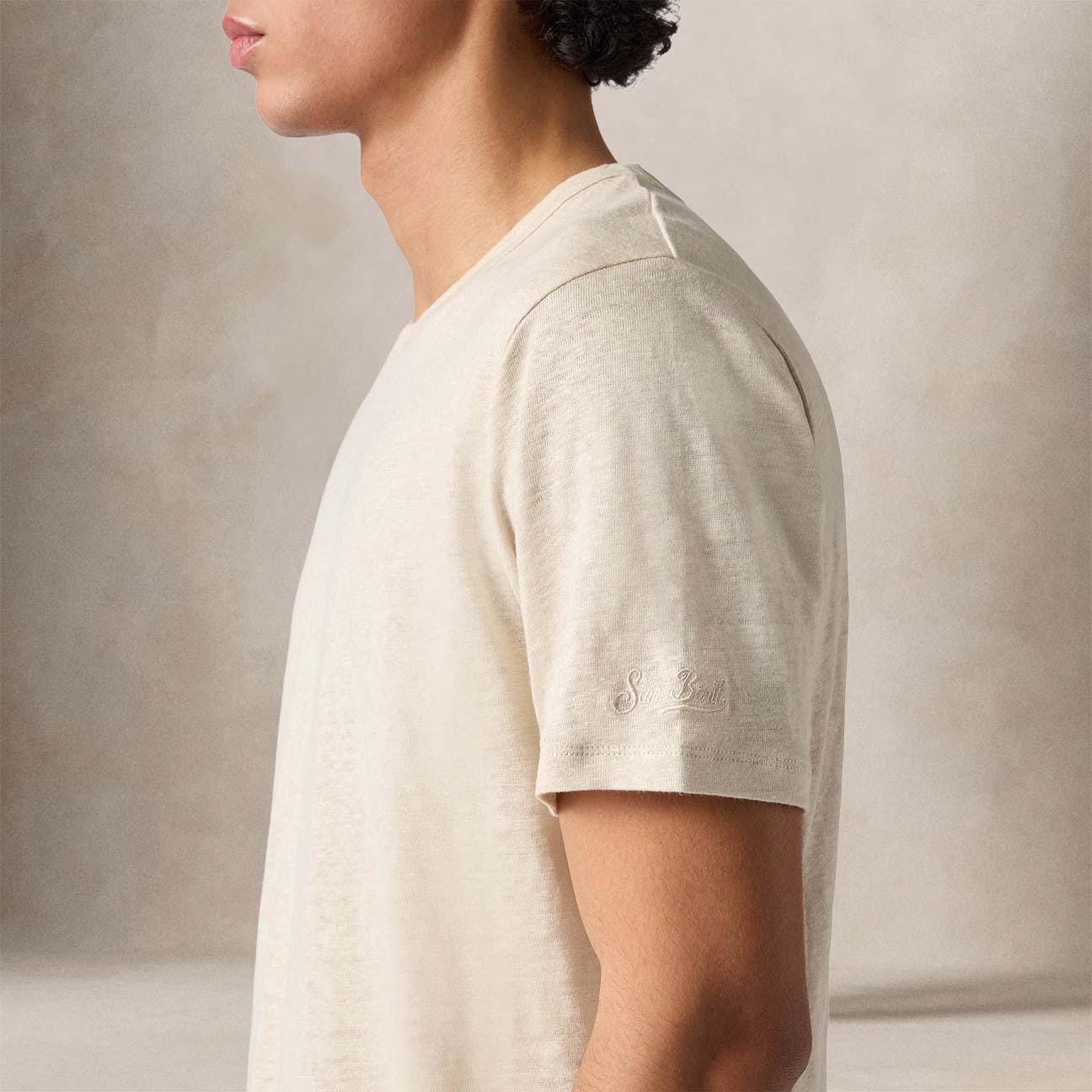 MC2 SAINT BARTH T-Shirt uomo in lino Grain