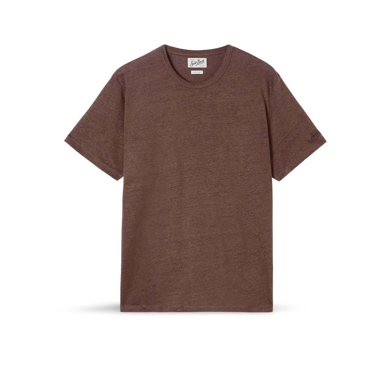 MC2 SAINT BARTH T-Shirt uomo in lino Marrone