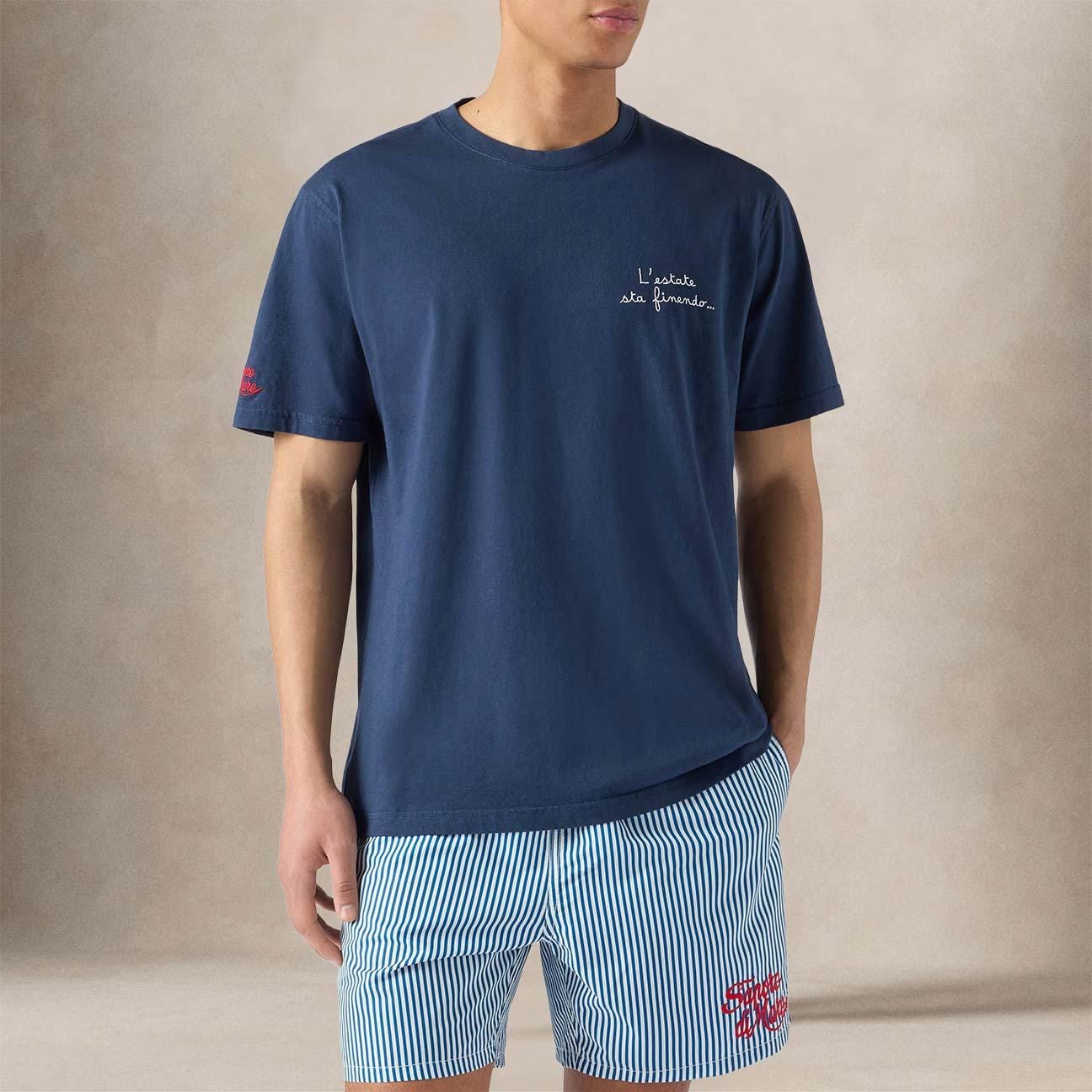 MC2 SAINT BARTH T-Shirt uomo Portofino L'estate sta Finendo Blue