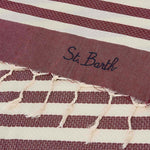 MC2 SAINT BARTH Telo mare Fouta a righe Bordeaux Bianco