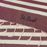 MC2 SAINT BARTH Telo mare Fouta a righe Bordeaux Bianco