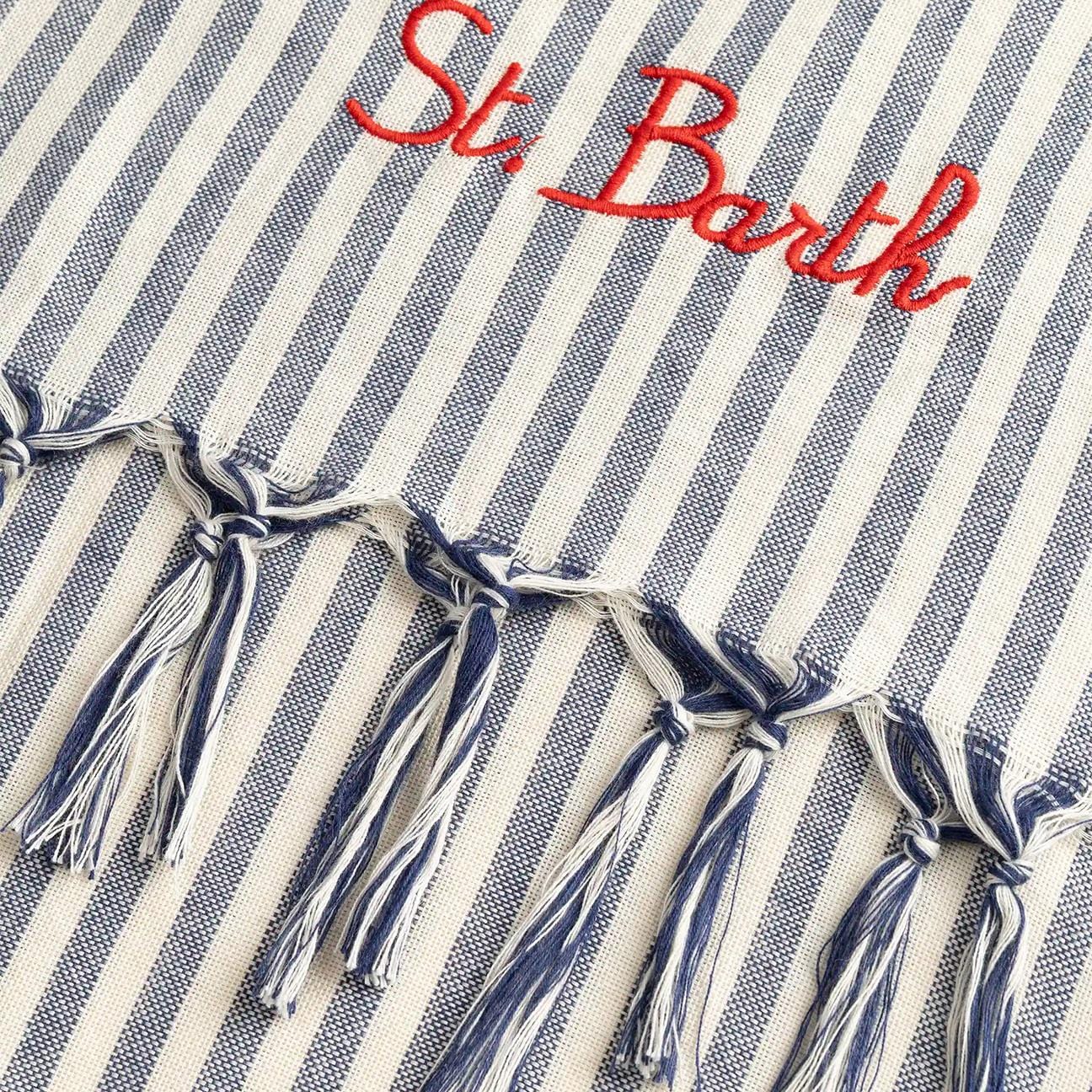 MC2 SAINT BARTH Telo mare fouta in cotone a righe Blue