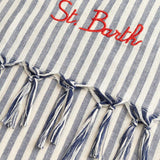 MC2 SAINT BARTH Telo mare fouta in cotone a righe Blue